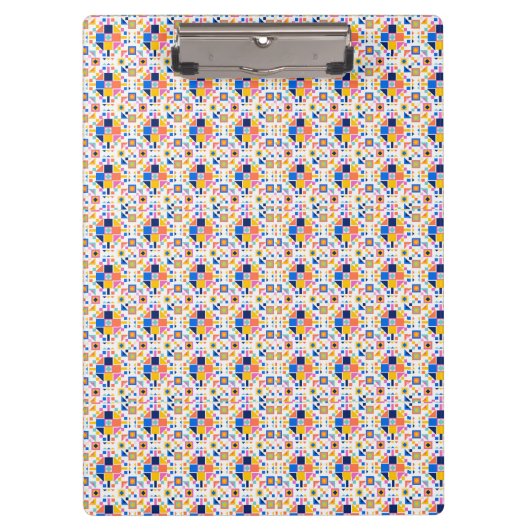 Colorful clipboard with geometric pattern  klemmbrett (Vorderseite)