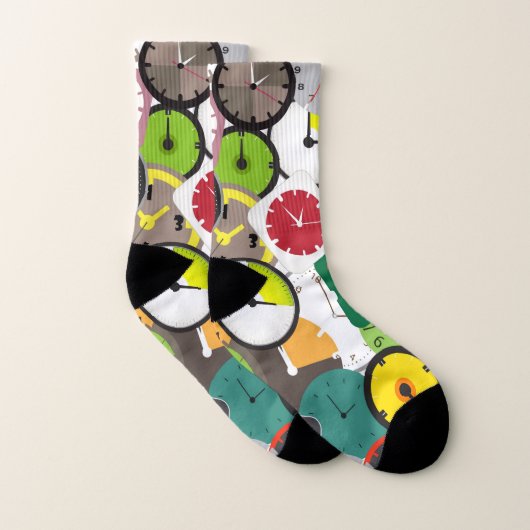 Colorful Clock Patterns Socken (Paar)