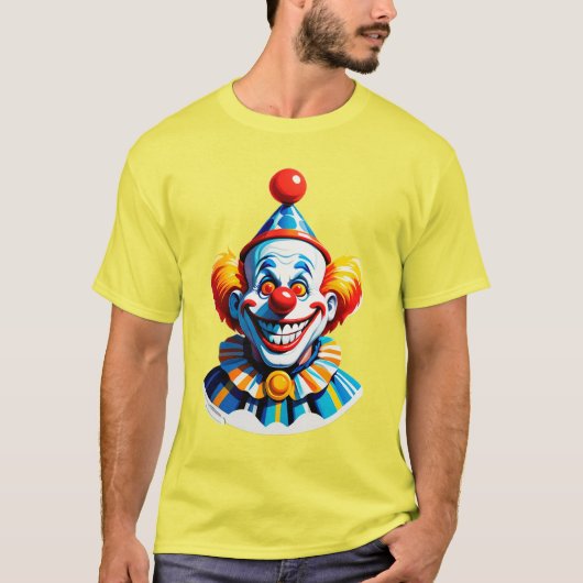 Colorful Clown Character In Bright Costume T-Shirt (Vorderseite)