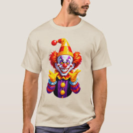 Colorful Clown Character In Bright Costume T-Shirt