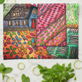 Colorful Coastal Leuchtturm Küche Handtuch (Gefaltet)