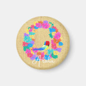 Colorful Coastal Rustic Bird 'Aloha'  Magnet (Vorne)