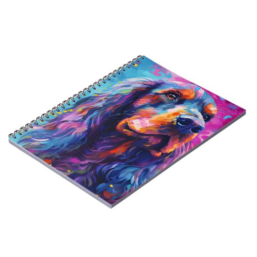 Colorful Cocker Spaniel Notizblock (Linke Seite)