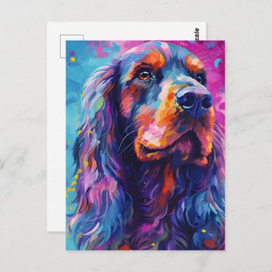 Colorful Cocker Spaniel Postkarte (Vorne/Hinten)