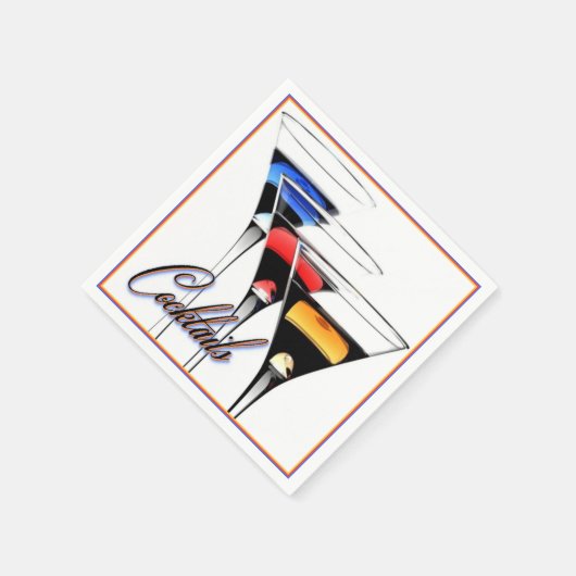 Colorful Cocktail Brille Napkins Serviette (Ecke)