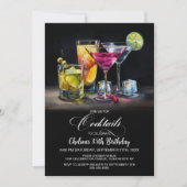 Colorful Cocktails Birthday Party Einladung (Vorderseite)