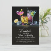 Colorful Cocktails Birthday Party Einladung (Stehend Vorderseite)
