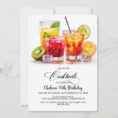 Colorful Cocktails Birthday Party Einladung (Vorderseite)
