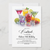 Colorful Cocktails Birthday Party Einladung (Vorderseite)