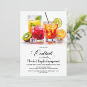 Colorful Cocktails Engagement Party Einladung (Stehend Vorderseite)