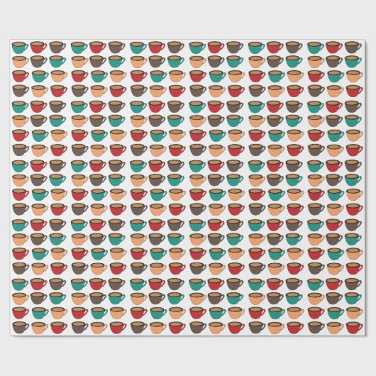Colorful Coffee Cup Pattern Geschenkpapier (Flach)