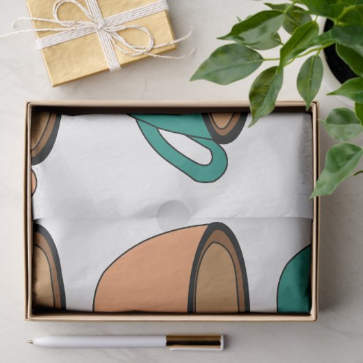 Colorful Coffee Cup Pattern Seidenpapier (Geschenk)