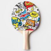 Colorful Comic Pop Art Speech Bubble Pattern Tischtennis Schläger (Vorderseite)