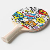 Colorful Comic Pop Art Speech Bubble Pattern Tischtennis Schläger (Vorderseite)