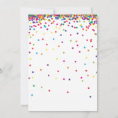 Colorful Confetti 5. Geburtstag Foto Jump Play Einladung (Rückseite)