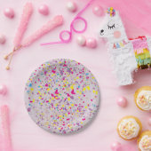 Colorful Confetti Abstrakt Grau Pappteller (Party)