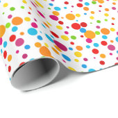 Colorful Confetti and Polka Dot Pattern Gift Wrap Geschenkpapier (Rolleneckpunkt)