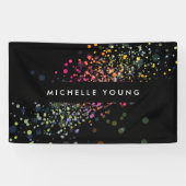 Colorful Confetti Bokeh "Black Modern II" Banner (Horizontal)