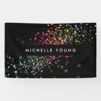 Colorful Confetti Bokeh "Black Modern II"