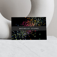 Colorful Confetti Bokeh "Black Modern"