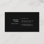 Colorful Confetti Bokeh "Black Modern" Visitenkarte (Rückseite)