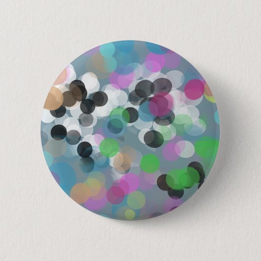 Colorful Confetti Bokeh Dots Button (Vorderseite)