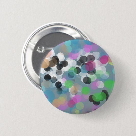 Colorful Confetti Bokeh Dots Button (Vorne & Hinten)