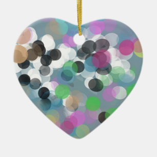 Colorful Confetti Bokeh Dots Keramik Ornament