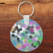 Colorful Confetti Bokeh Dots Schlüsselanhänger (Vorderseite)