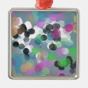Colorful Confetti Bokeh Dots Silbernes Ornament