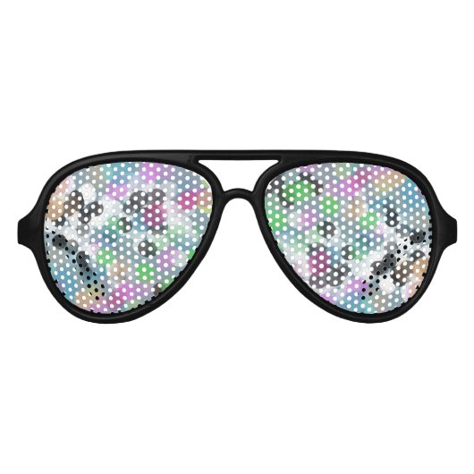 Colorful Confetti Bokeh Dots Sonnenbrille (Vorderseite)
