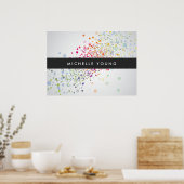 Colorful Confetti Bokeh on Gray Modern Poster (Küche)