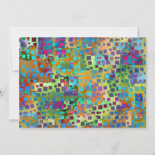 Colorful Confetti & Brushstrokes Graduierungsparty Einladung (Rückseite)