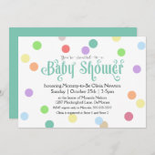 Colorful Confetti Dots Baby Dusche Einladung (Vorne/Hinten)
