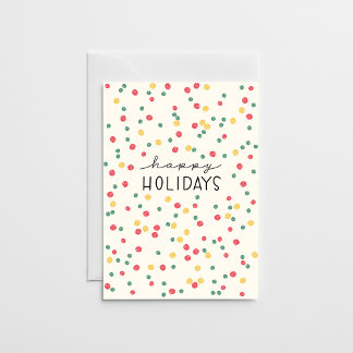 Colorful Confetti Dots Cream Paper Feiertagskarte