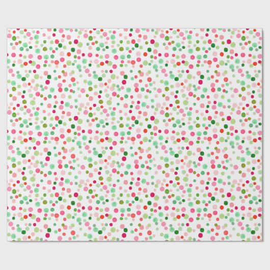Colorful Confetti Dots Weihnachtsraenbogen Geschenkpapier (Flach)
