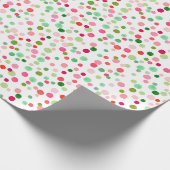 Colorful Confetti Dots Weihnachtsraenbogen Geschenkpapier (Ecke)