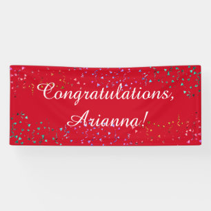 Colorful Confetti Elegante Herzlichen Glückwunsch Banner