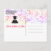 Colorful Confetti Graduation Party Save the Date Ankündigungspostkarte (Rückseite)