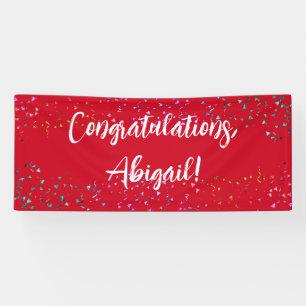 Colorful Confetti Handwriting Herzlichen Glückwuns Banner