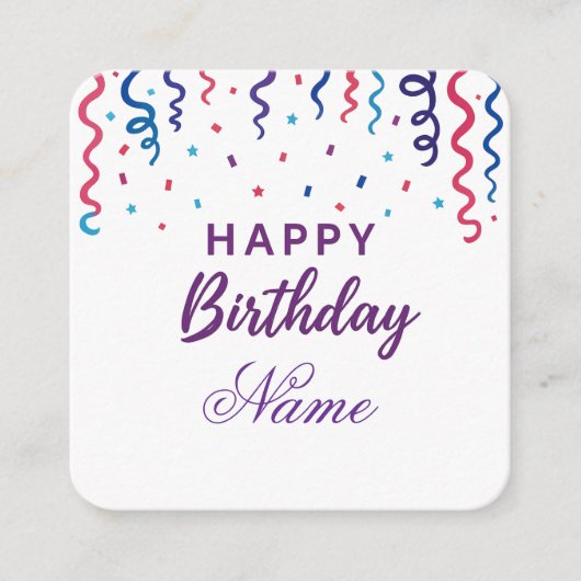 Colorful Confetti Happy Birthday Begleitkarte (Vorderseite)