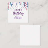 Colorful Confetti Happy Birthday Mitteilungskarte (Vorne/Hinten)
