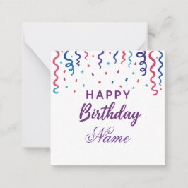 Colorful Confetti Happy Birthday Mitteilungskarte