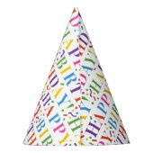 Colorful Confetti Happy Birthday Partyhütchen (Rückseite)