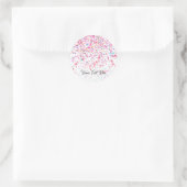 Colorful Confetti Happy Pink Runder Aufkleber (Tasche)