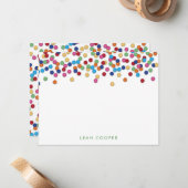 Colorful Confetti Mitteilungskarte (Vorderseite/Rückseite Beispiel)