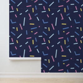Colorful Confetti Muster Navy Blue Tapete