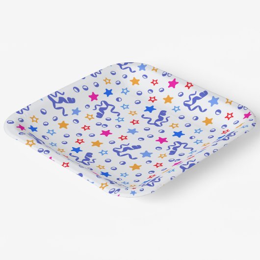 Colorful Confetti Pappteller (Gewinkelt)