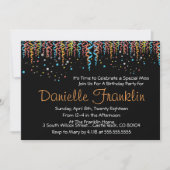 Colorful Confetti Party Einladung (Vorderseite)