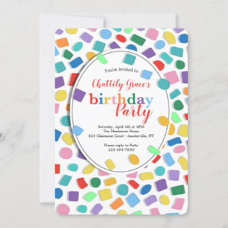 Colorful Confetti Party Einladung